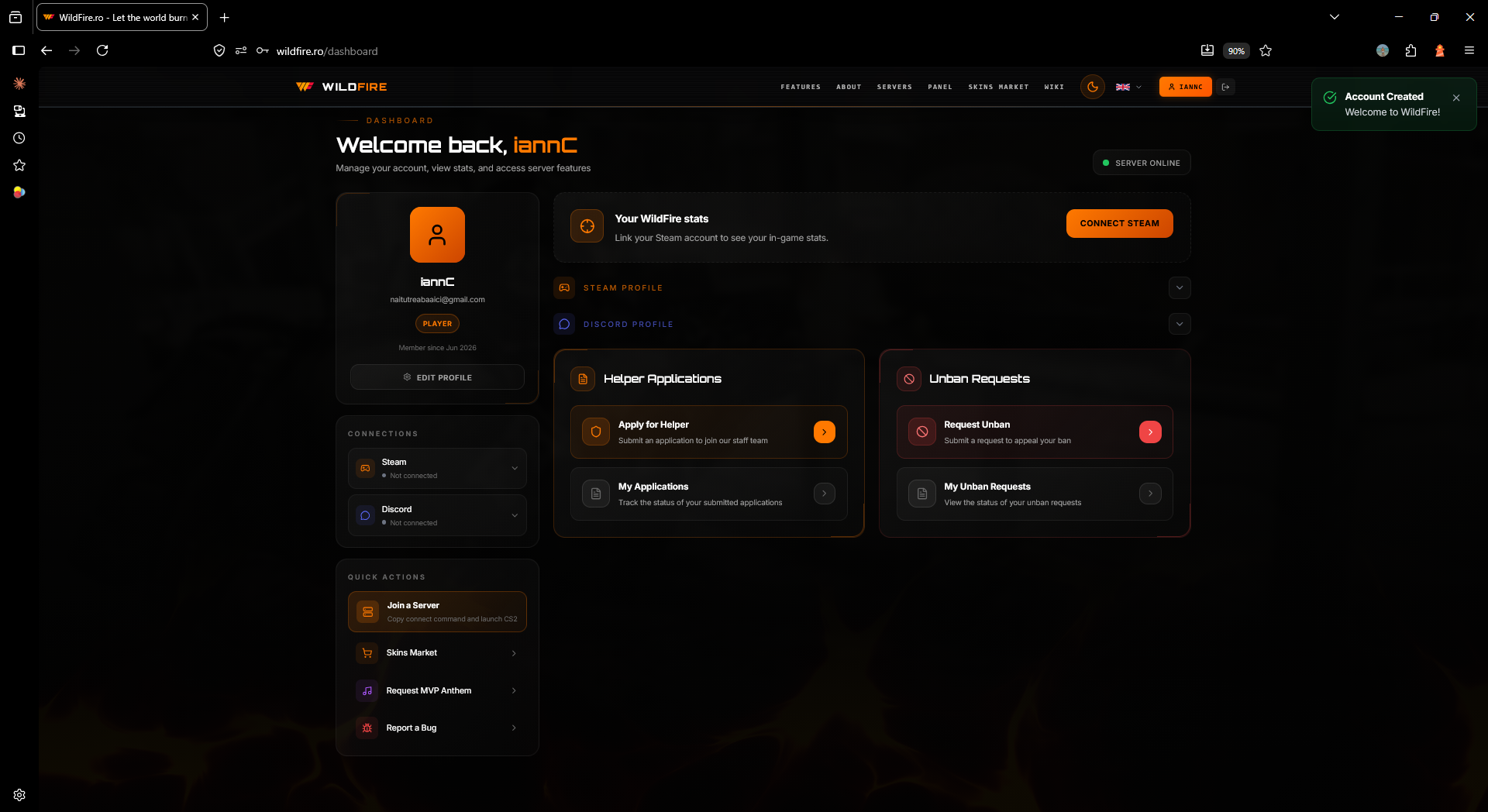 Pas 3 - Dashboard
