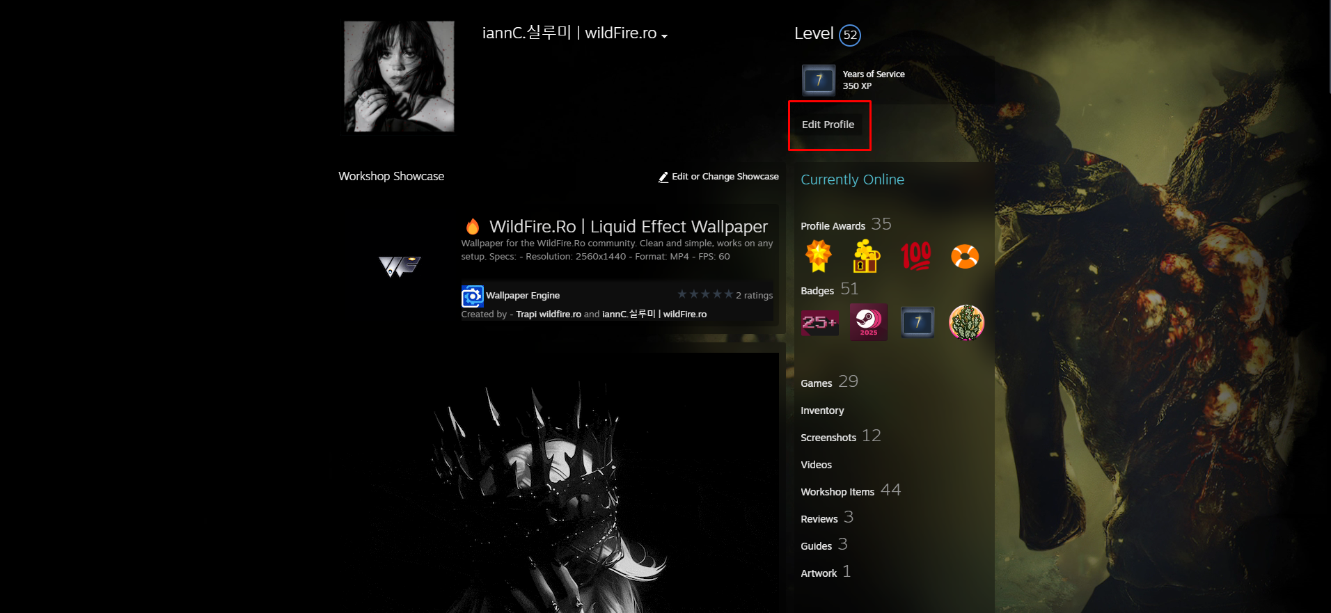 Editare profil Steam